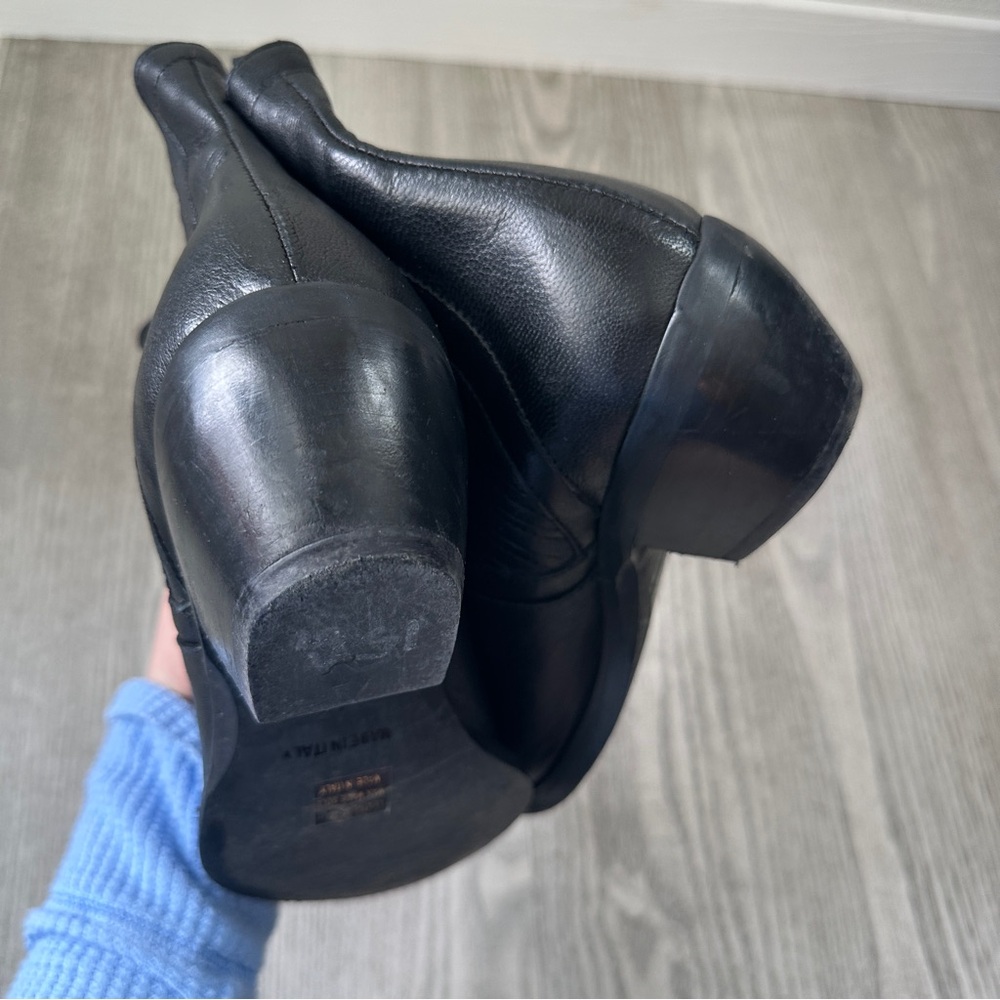 Emanuele Crasto Black Leather Western Ankle Boots 40 9 - Picture 10 of 14